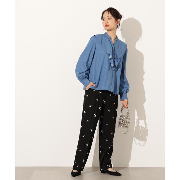エヌ ナチュラルビューティーベーシック（N．Natural Beauty Basic*）/デニムラッフルブラウス_8