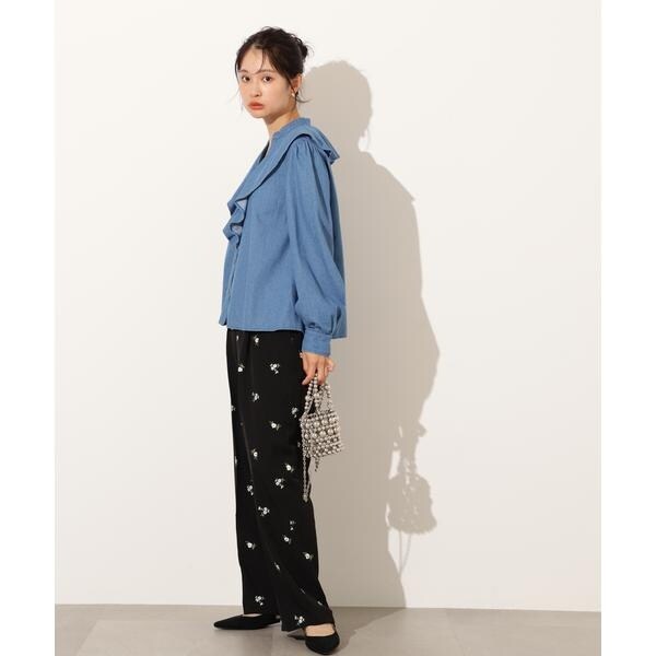 エヌ ナチュラルビューティーベーシック（N．Natural Beauty Basic*）/デニムラッフルブラウス_9