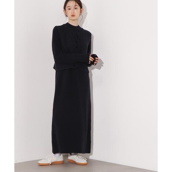 エヌ ナチュラルビューティーベーシック（N．Natural Beauty Basic*）/リボンニットアンサンブルワンピース