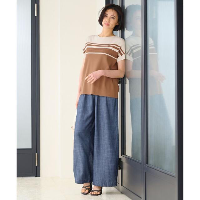 自由区（JIYU−KU）/【洗える】クレープストレッチブロッキングボーダー ニット_6