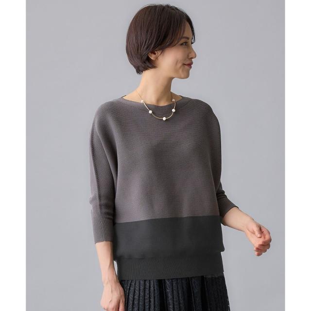 自由区（JIYU−KU）/【WEB限定・洗える】コットンストレッチホールガーメントドルマン ニット