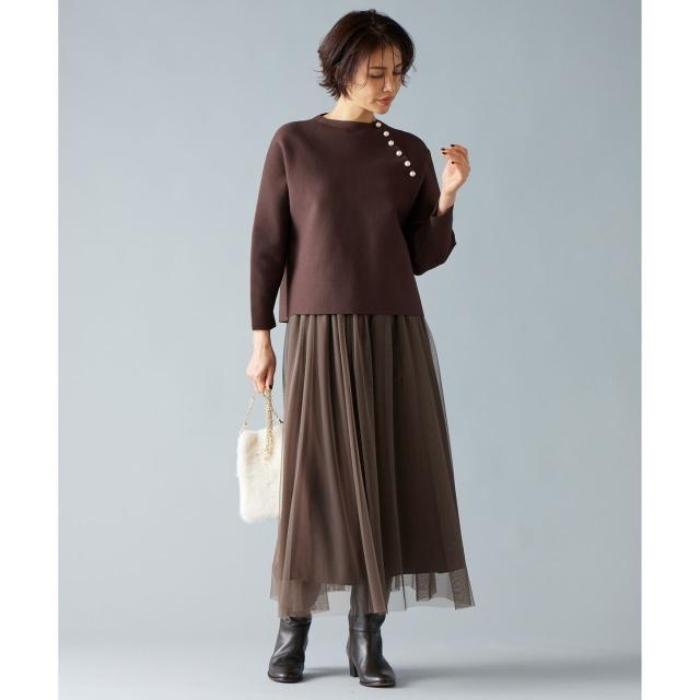 自由区（JIYU−KU）/ポリエステルホールガーメントラグランボタン ニット_12