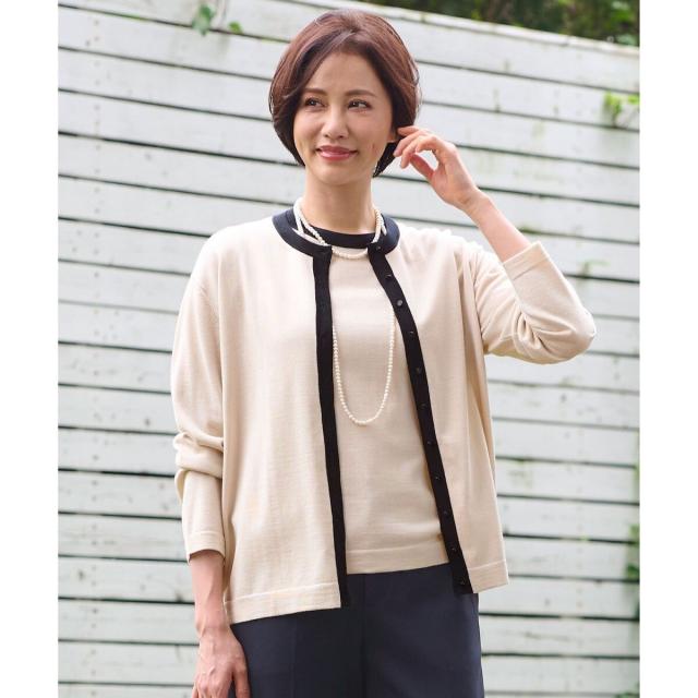自由区（JIYU−KU）/【アンサンブル対応・洗える】ウールシルク カーディガン