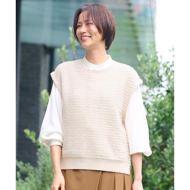 自由区（JIYU−KU）/【洗える】ツイードライクニット ベスト