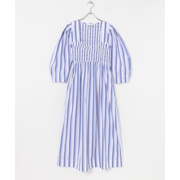 アーバンリサーチ（URBAN RESEARCH）/GANNI　Stripe Cotton Smock LongDress