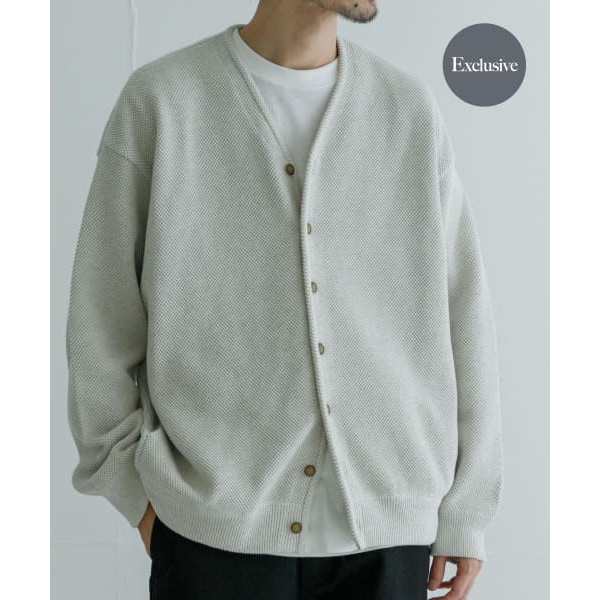 【NEW】アーバンリサーチ（URBAN RESEARCH）/『別注』crepuscule×UR　Moss Stitch V−neck Cardigan