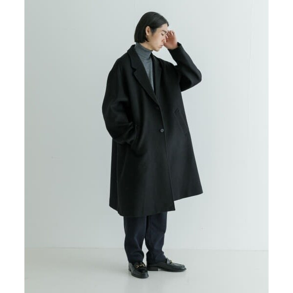 オーバーサイズ チェスターコート アーバンリサーチ　黒 URBAN RESEARCH ROSSO - 美品☆アーバンリサーチロッソRossoウール