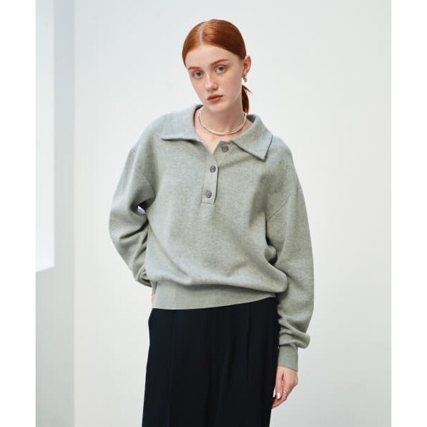 アーバンリサーチ(URBAN RESEARCH)/スウェットライクシャツカラーニットの通販は アーバンリサーチ(URBAN RESEARCH)/スウェットライクシャツカラーニットの通販は
