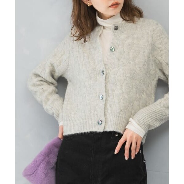 アーバンリサーチ ロッソ（URBAN RESEARCH ROSSO）/柄編みコンパクトショートカーディガン 7,854円