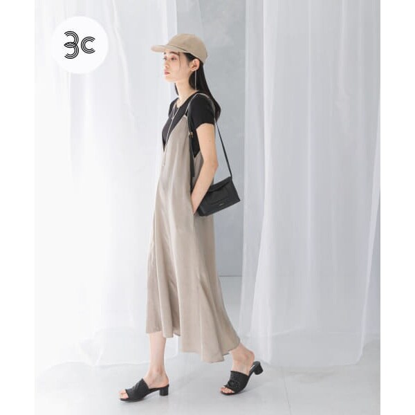 キャミソールワンピース レディース 夏 綿 ノースリーブ 白ワンピース