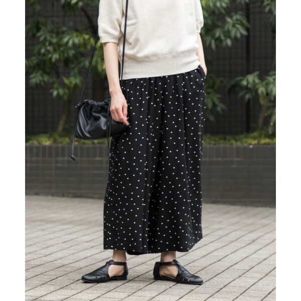かぐれ（kagure）/ドットギャザーワイドパンツ かぐれ ドットギャザー