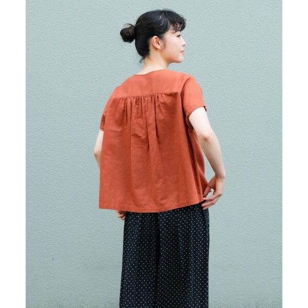 かぐれ　Kagure リネンチュニックシャツ　ピンク　オーバーサイズ　麻100% 楽天市場】リネンギャザーチュニックシャツ／かぐれ（kagure