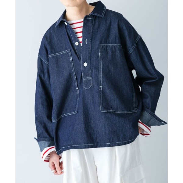 かぐれ　デニムプルオーバーシャツ デニムセーラープルオーバー（シャツ/ブラウス）｜かぐれ