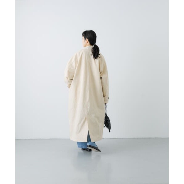 新品　今季　かぐれ　コットンステンカラーコート　アイボリー　アウター　春 コットンステンカラーコート（ステンカラーコート）｜かぐれ