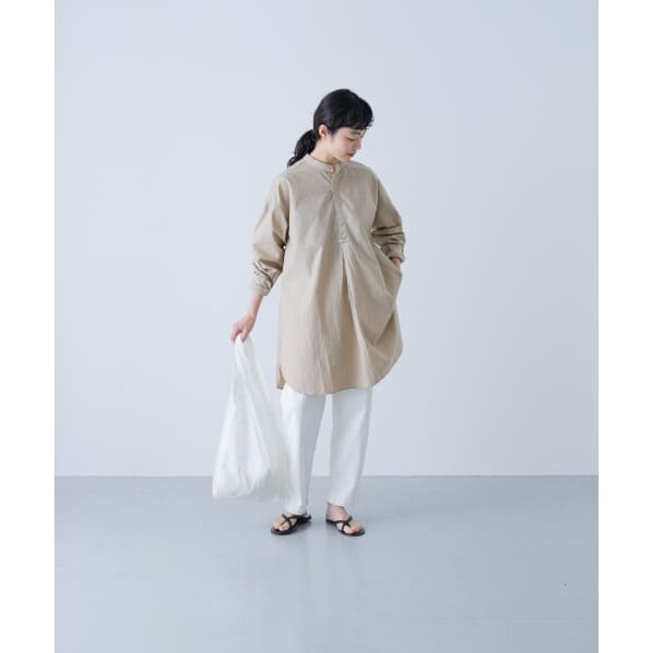 かぐれ　コットンシルクチュニックシャツ(ベージュ) カグレ かぐれ コットンシルクチュニックシャツ （BEIGE