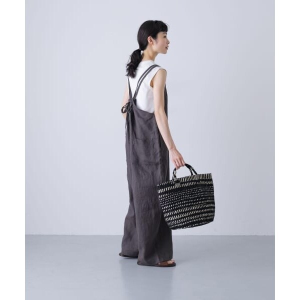 kagure かぐれ リネンサロペット ベージュ かぐれ - 2024 春夏新作 かぐれ kagure 新品 リネンサロペット