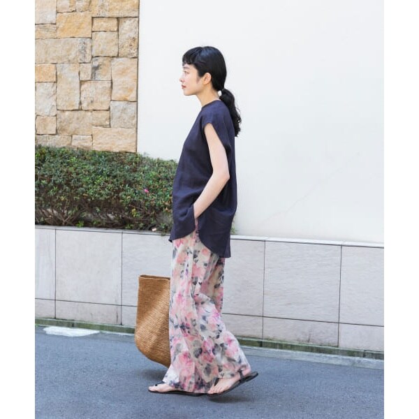 かぐれ（kagure）/コットンリネンプリントイージーパンツの通販