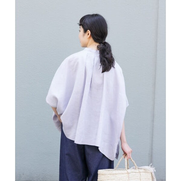 かぐれ　リネンスクエアケープシャツ リネンスクエアケープシャツ（シャツ/ブラウス）｜かぐれ