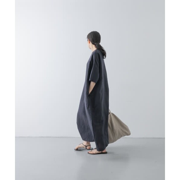 かぐれ（kagure）/『2サイズ展開』リネンレーヨンワイドワンピース