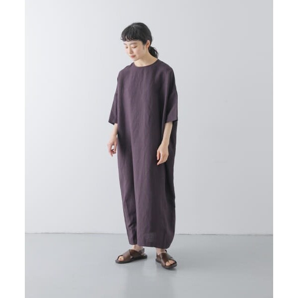 かぐれ（kagure）/『2サイズ展開』リネンレーヨンワイドワンピース