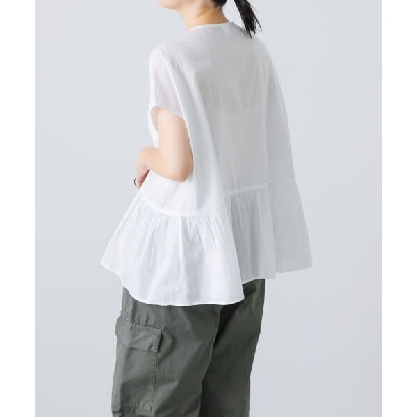 新品】2025SS かぐれ フロント刺繍フレンチブラウス かぐれ｜フロント