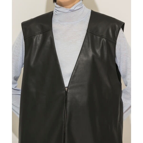 Nobuyuki Matsui フェイクレザーベスト セール】 フェイクレザー ベスト （ベスト）｜ICB / アイシービー