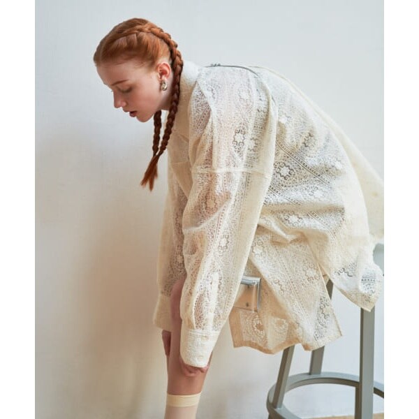 KBF（KBF）/シアーエンブロイダリーBIGシャツの通販は 6,314円