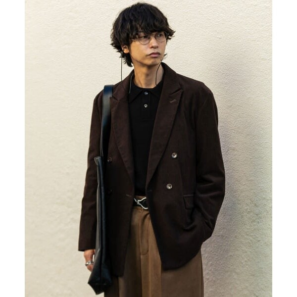 ꧁༄ 23区 HOMME リアルレザースイッチマテリアル コーデュロイコート 23区 HOMME リアルレザースイッチマテリアル コーデュロイコート