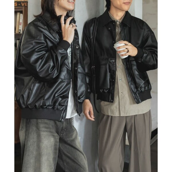 センスオブプレイスバイアーバンリサーチ（SENSE OF PLACE）/『Sサイズあり』『ユニセックス』フェイクレザーブルゾンの通販は