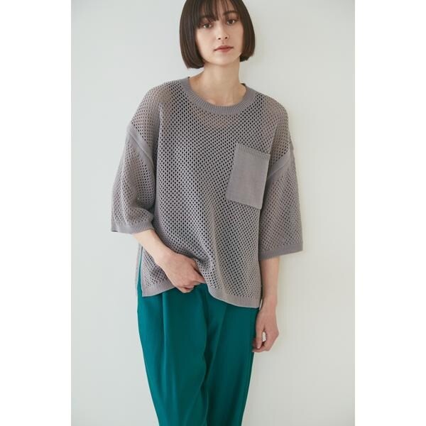 human woman ◇メッシュニット ピンク -ファッション通販