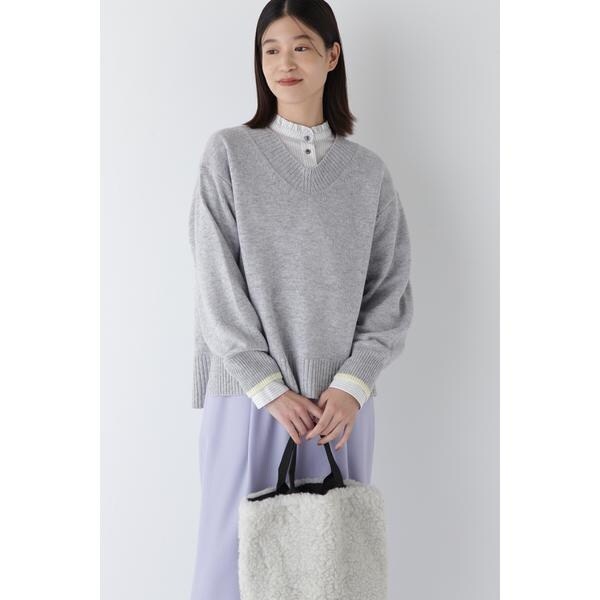 ヒューマンウーマン（human woman）/◆ウールカシミヤＶネックニットプルオーバー