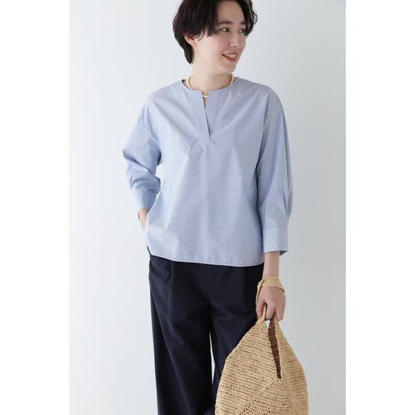 美品　ヒューマンウーマン　スキッパーブロードブラウス ヒューマンウーマン human woman スキッパーブロードブラウス