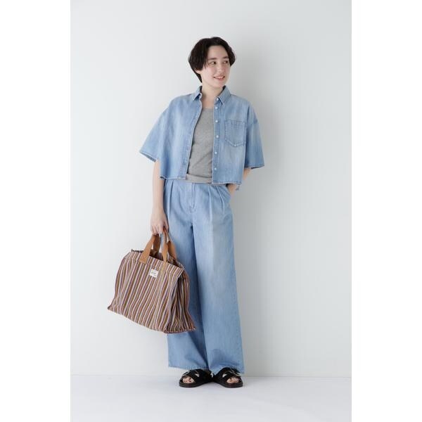 ヒューマンウーマン（human woman）/◇Healthy DENIM クロップド半袖