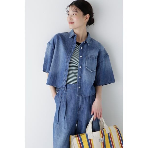 ヒューマンウーマン（human woman）/◇Healthy DENIM クロップド半袖