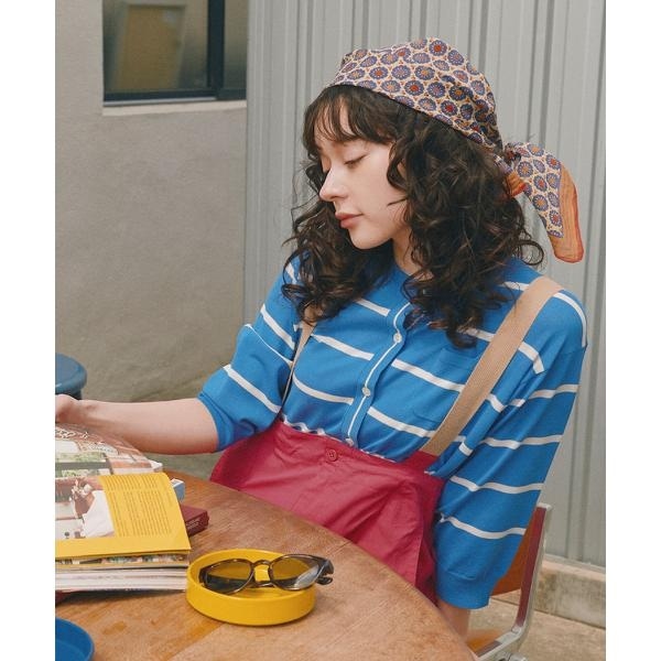 ヒューマンウーマン（human woman）/◆【ウォッシャブル・接触冷感】ランダムボーダーカーディガン