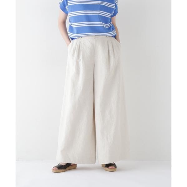 ヒューマンウーマン（human woman）/◆リネンタック入りバギーパンツ