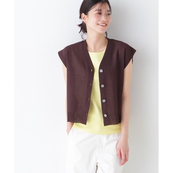 ヒューマンウーマン（human woman）/◆綿ナイロン鹿の子ジレ