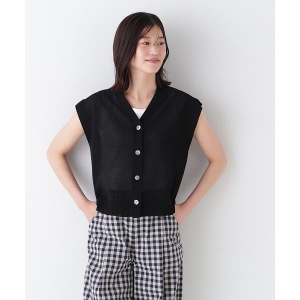 ヒューマンウーマン（human woman）/◆綿ナイロン鹿の子ジレ