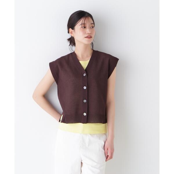 ヒューマンウーマン（human woman）/◆綿ナイロン鹿の子ジレ