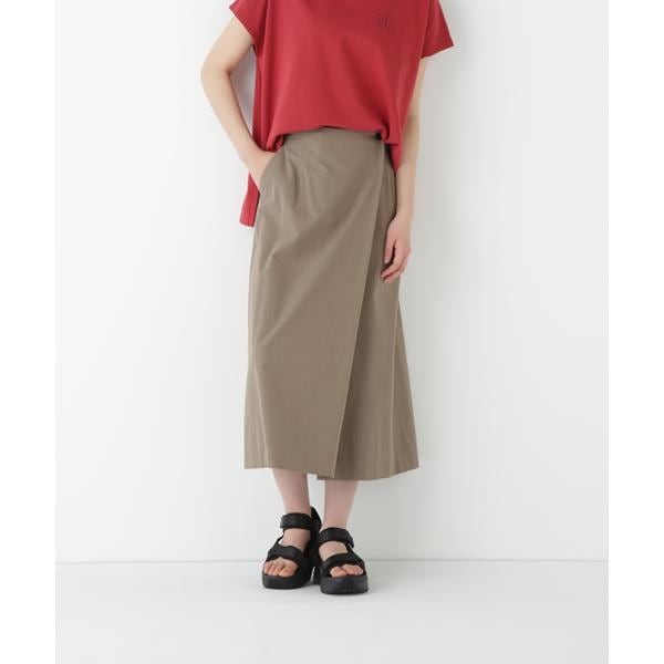 ヒューマンウーマン（human woman）/◆コットンキュプラウェザーラップフレアースカート