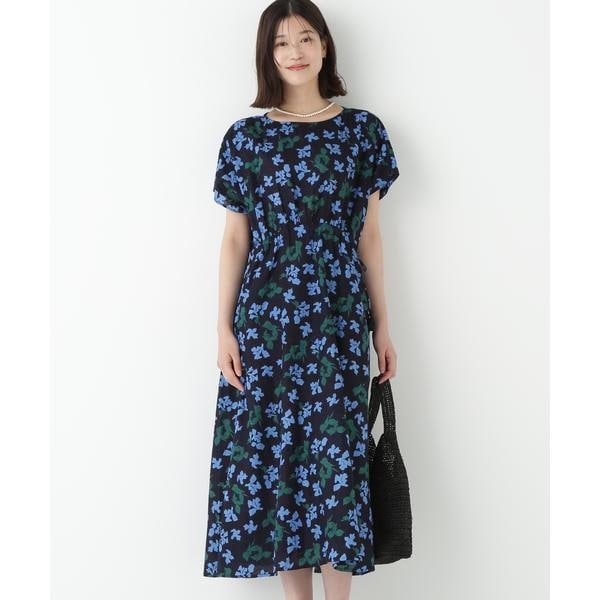 ヒューマンウーマン（human woman）/◆インドドビーリーフプリントフレンチドルマンスリーブワンピース