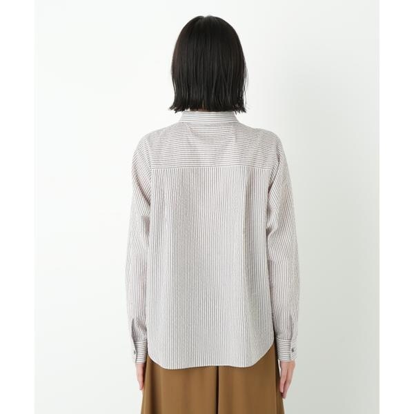 ヒューマンウーマン（human woman）/◇パナマサッカーストライプシャツ