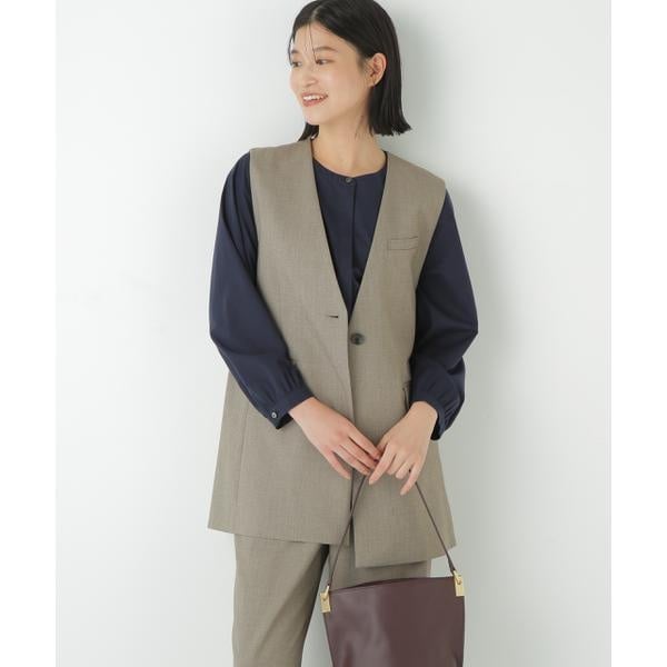 ヒューマンウーマン（human woman）/◆強撚シャークスキンノーカラージレ