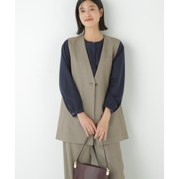 ヒューマンウーマン（human woman）/◆強撚シャークスキンノーカラージレ