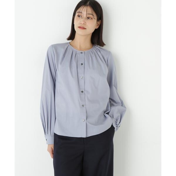 ヒューマンウーマン（human woman）/◆ノーカラータックブラウス