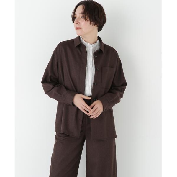 ヒューマンウーマン（human woman）/◆ライトフラノウォッシャブルシャツ