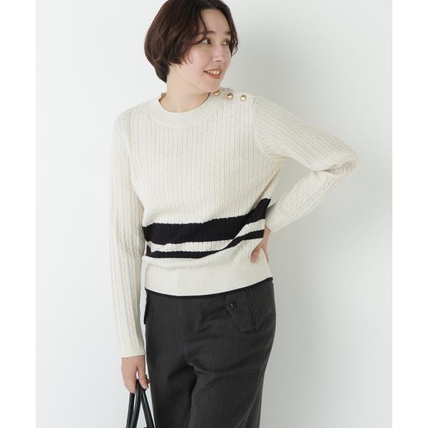 ヒューマンウーマン（human woman）/ミニケーブル釦プルオーバー
