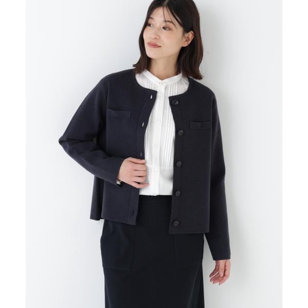 ヒューマンウーマン（human woman）/◆ハイゲージミラノリブクルーネックジャケット
