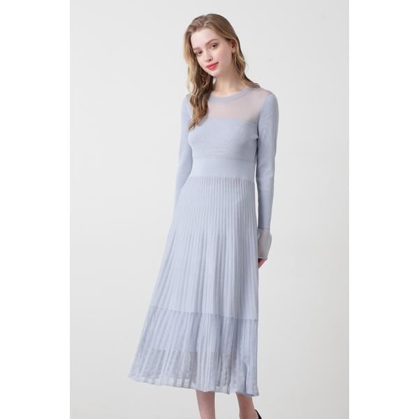 ピンキー＆ダイアン（PINKY&DIANNE）/◆シアーコンビフレアーニットワンピース