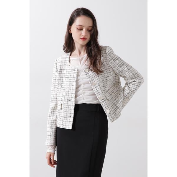 ピンキー＆ダイアン（PINKY&DIANNE）/◆スクエアーネックツイードジャケット